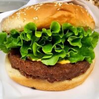 vegan burger with lettuce