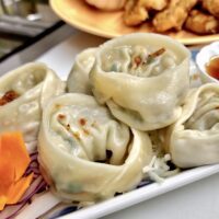 steamed dumplings on a plate