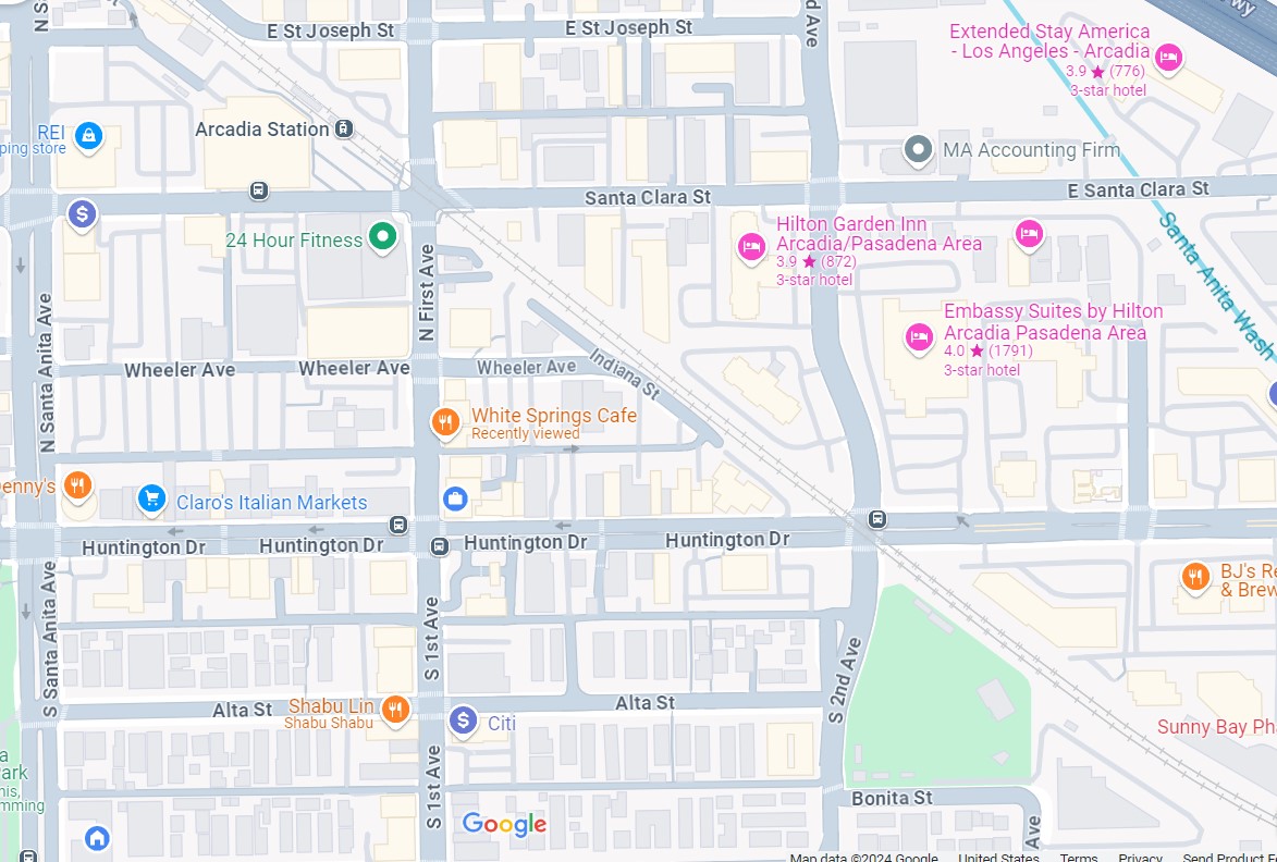 Google map showing where White Springs Cafe is located.