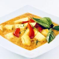 pineapple curry in a bowl