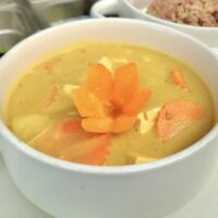 yellow curry in a bowl